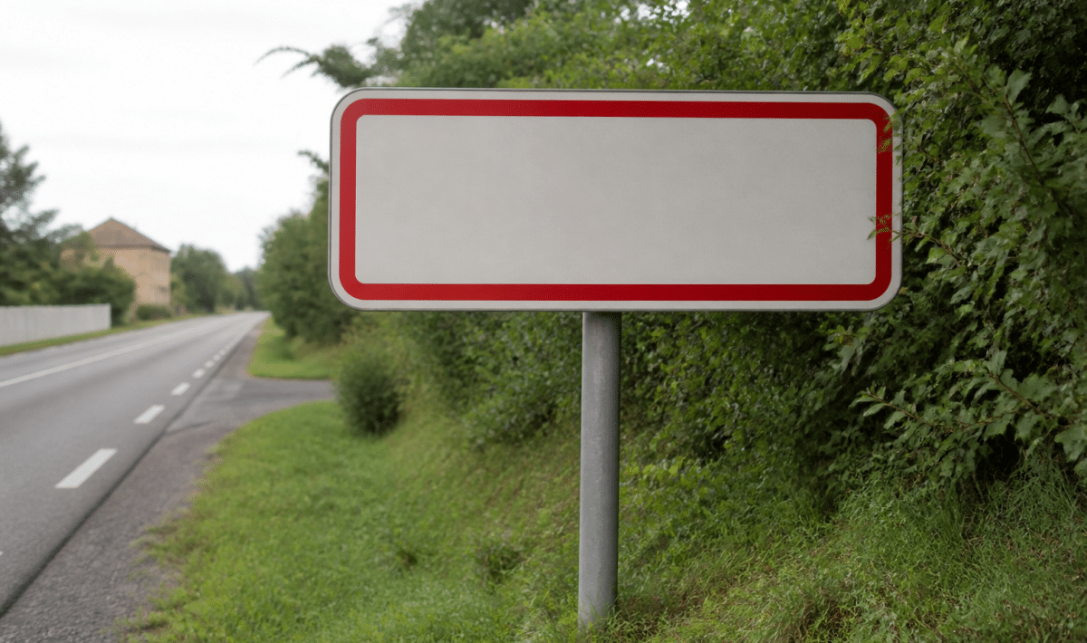 Panneau indicateur affichant la population d'Agen sur route