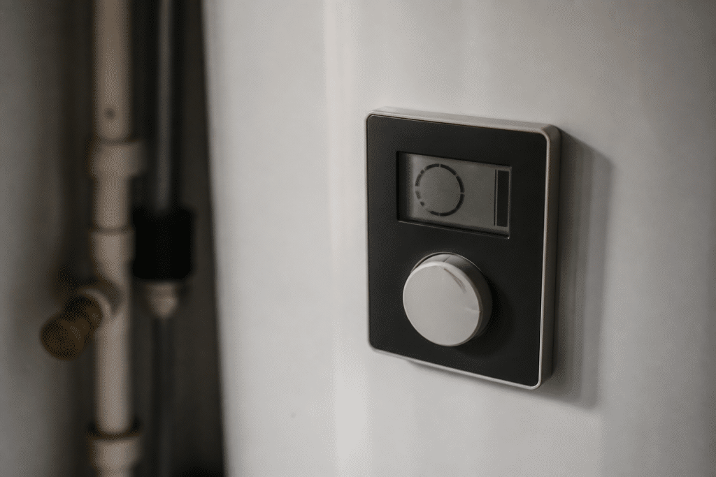 Thermostat affichant soixante degrés sur ballon eau chaude