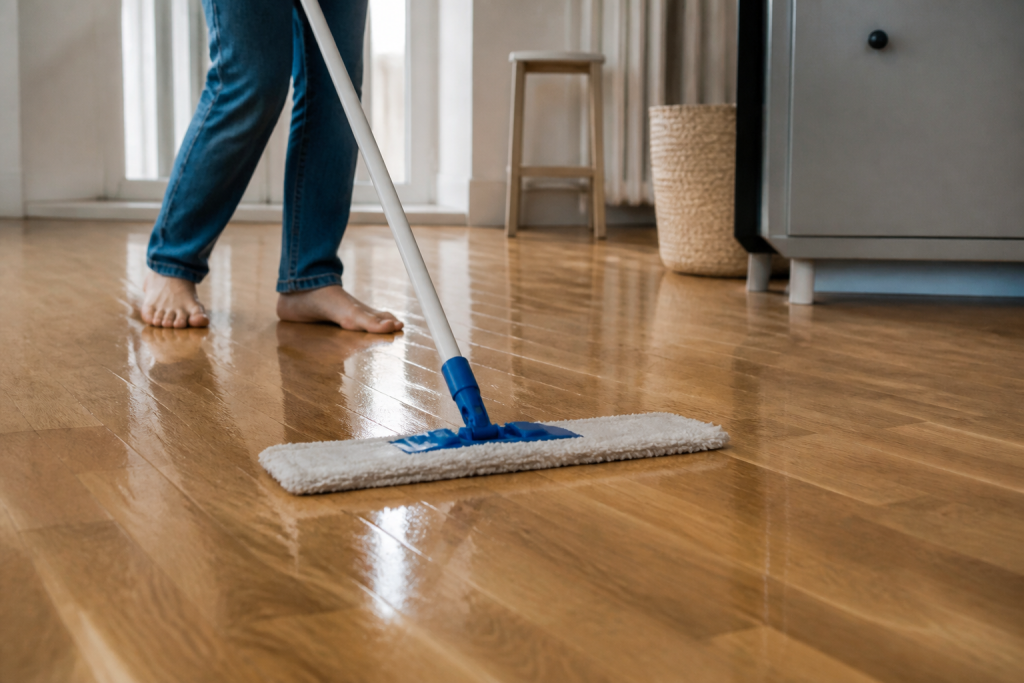 Serpillere humide nettoyant parquet bois brillant propre