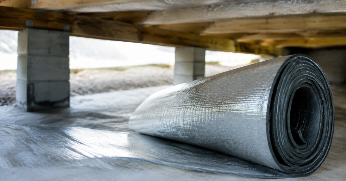 Rouleau mousse isolante or deploye sous plancher